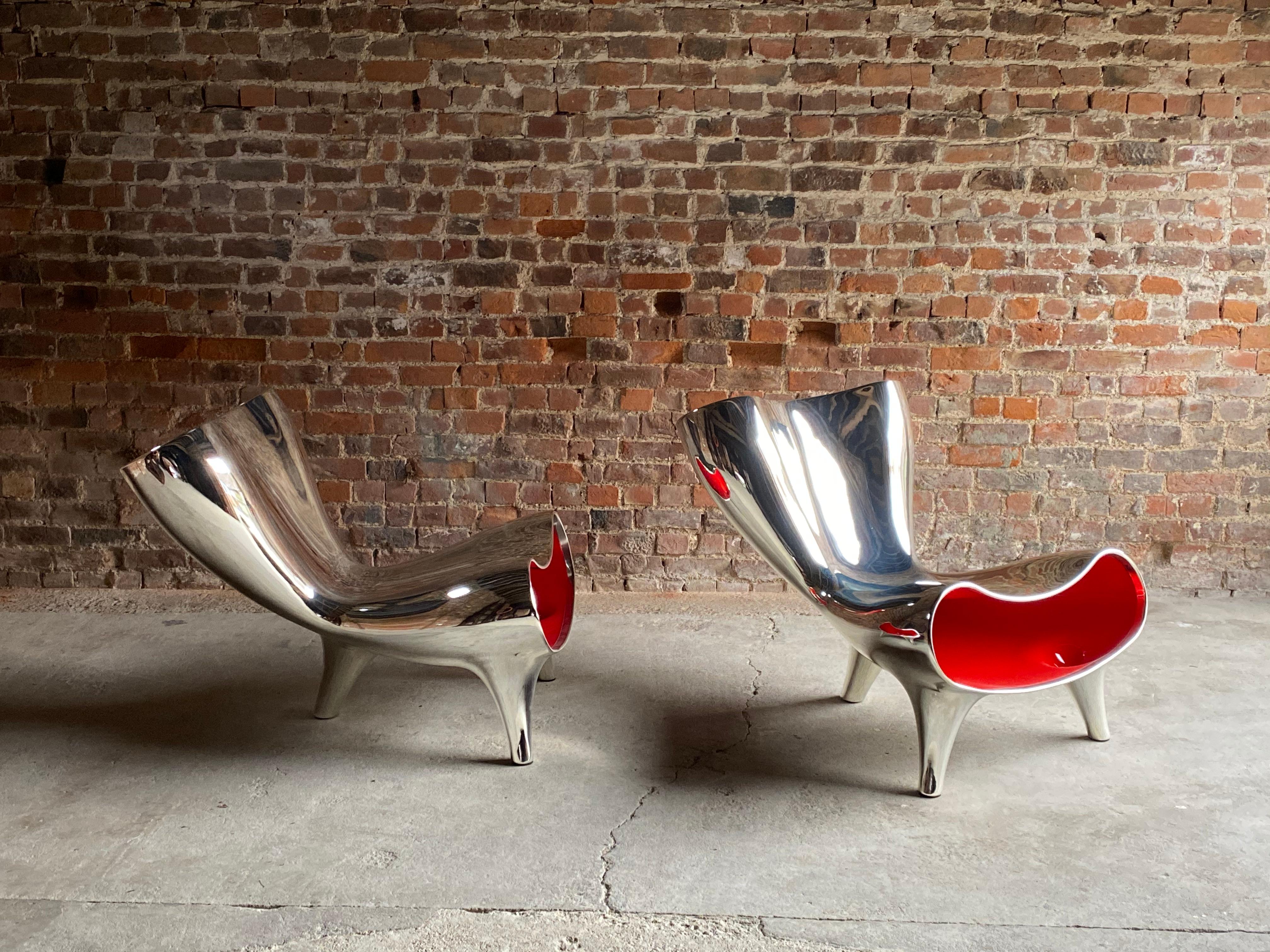 Italian Marc Newson Lockheed Design Orgone Chairs Matching, Pair, circa 1993