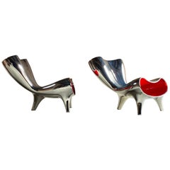 Marc Newson Lockheed Design Orgone Chairs Matching:: paire:: circa 1993