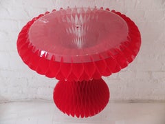 Marc Newson, roter „Gello“-Tisch, hergestellt für Les 3 Suisses im Jahr 1994, Originalverpackung