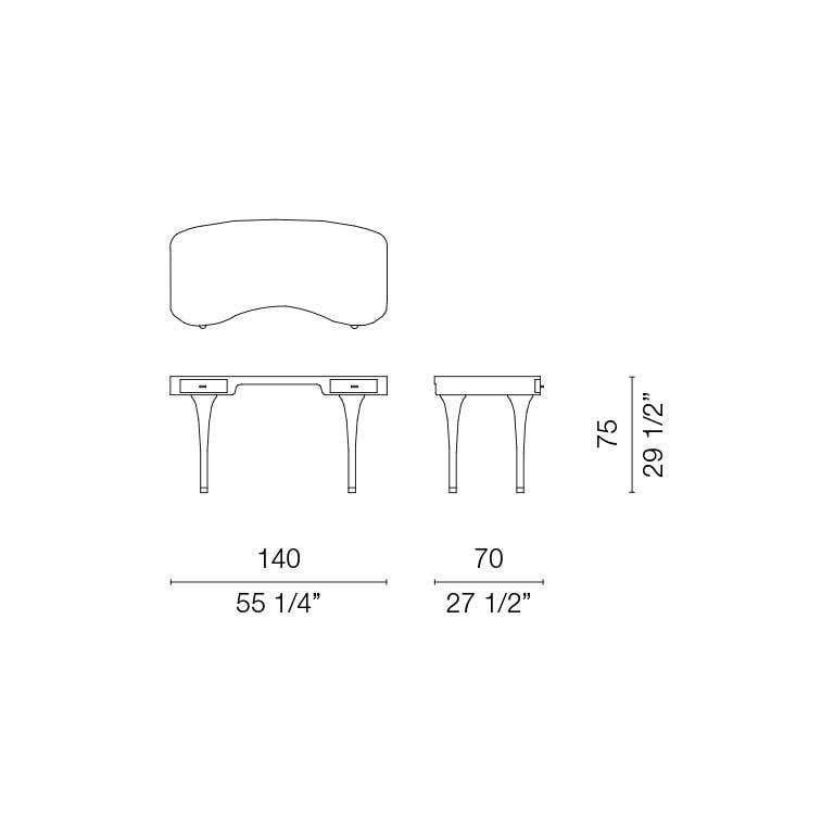 Moderno Tavolo Marc Newson Riga in Wood laccato opaco antracite per Cappellini in vendita
