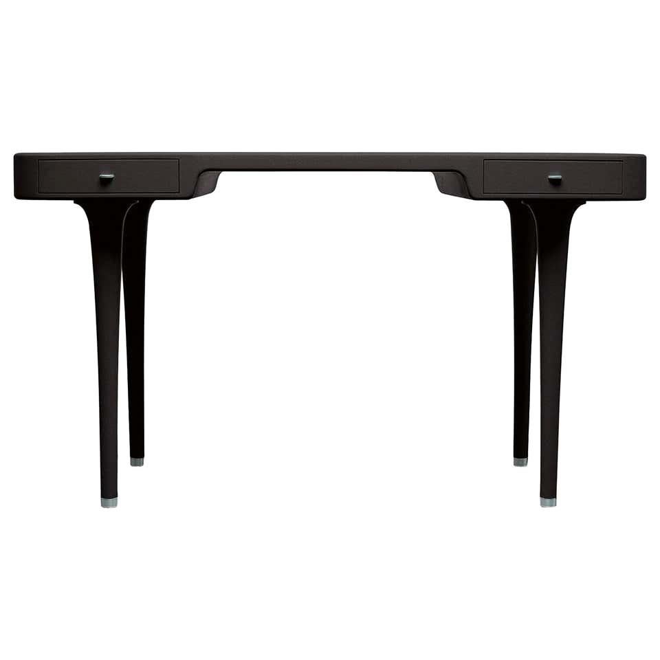 Marc Newson Riga Table in Anthracite Matte Lacquered Woods for Cappellini For Sale