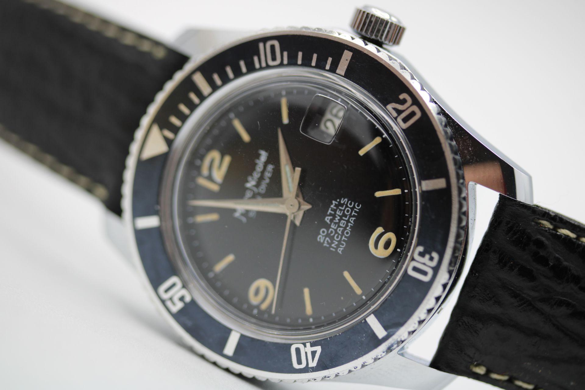 Marc Nicolet Skin Diver 34-313 – Vintage 1960s Diver – 37/38mm For Sale 9