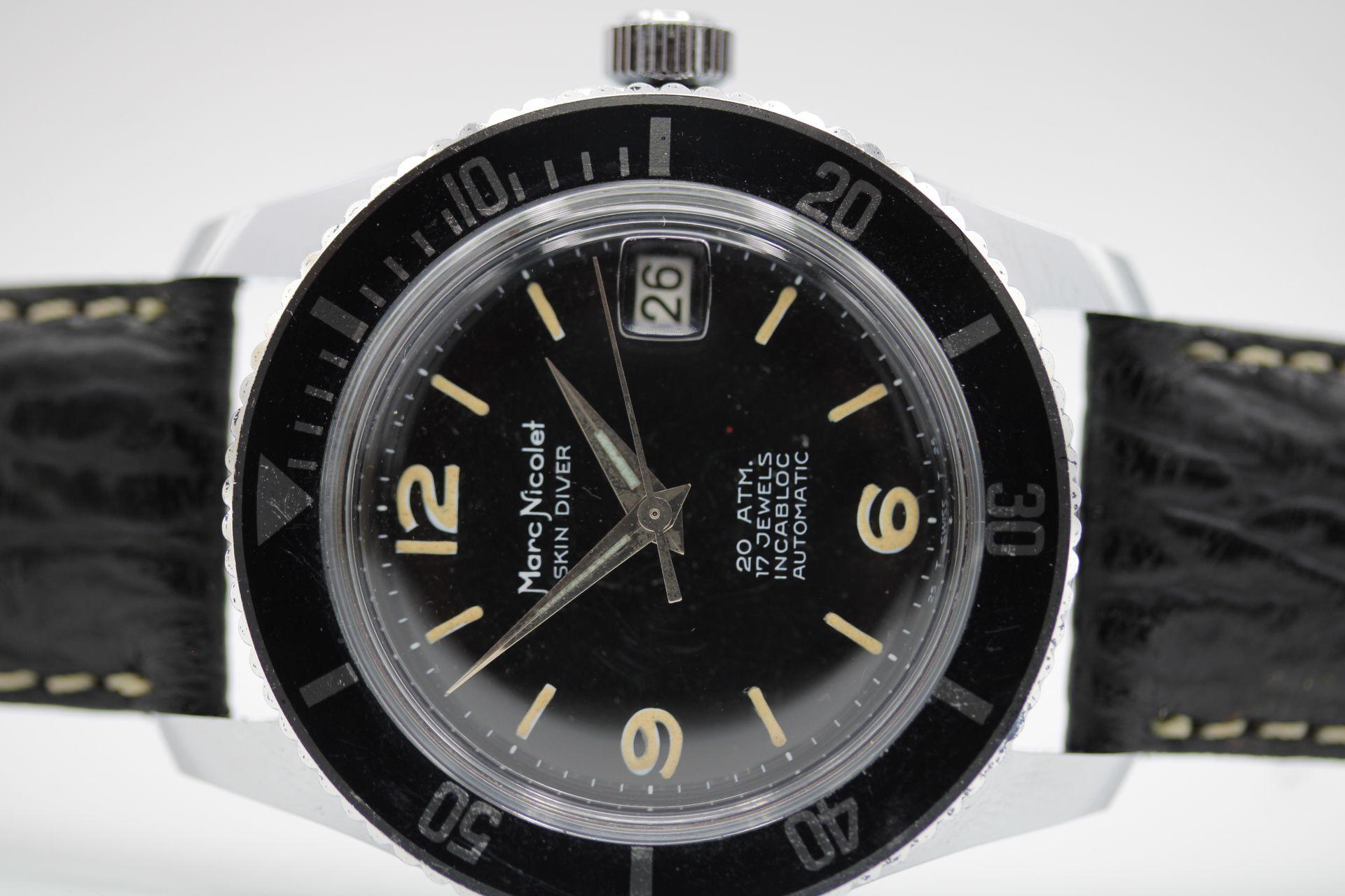 Marc Nicolet Skin Diver 34-313 – Vintage 1960s Diver – 37/38mm For Sale 5
