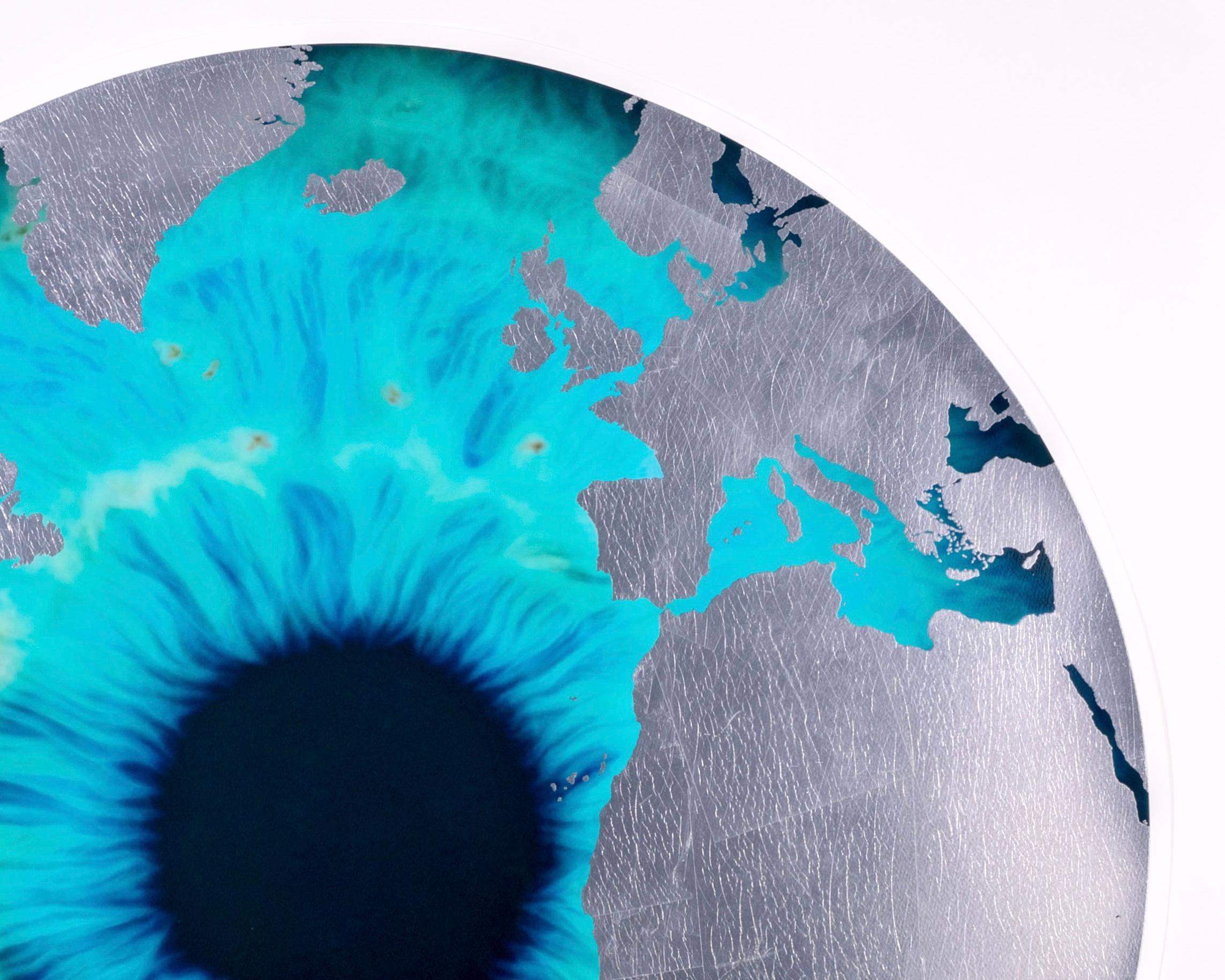 Archivtauglicher Raumteiler mit Blattsilber, „Raw Earth“ Iris, 2023 im Angebot 3