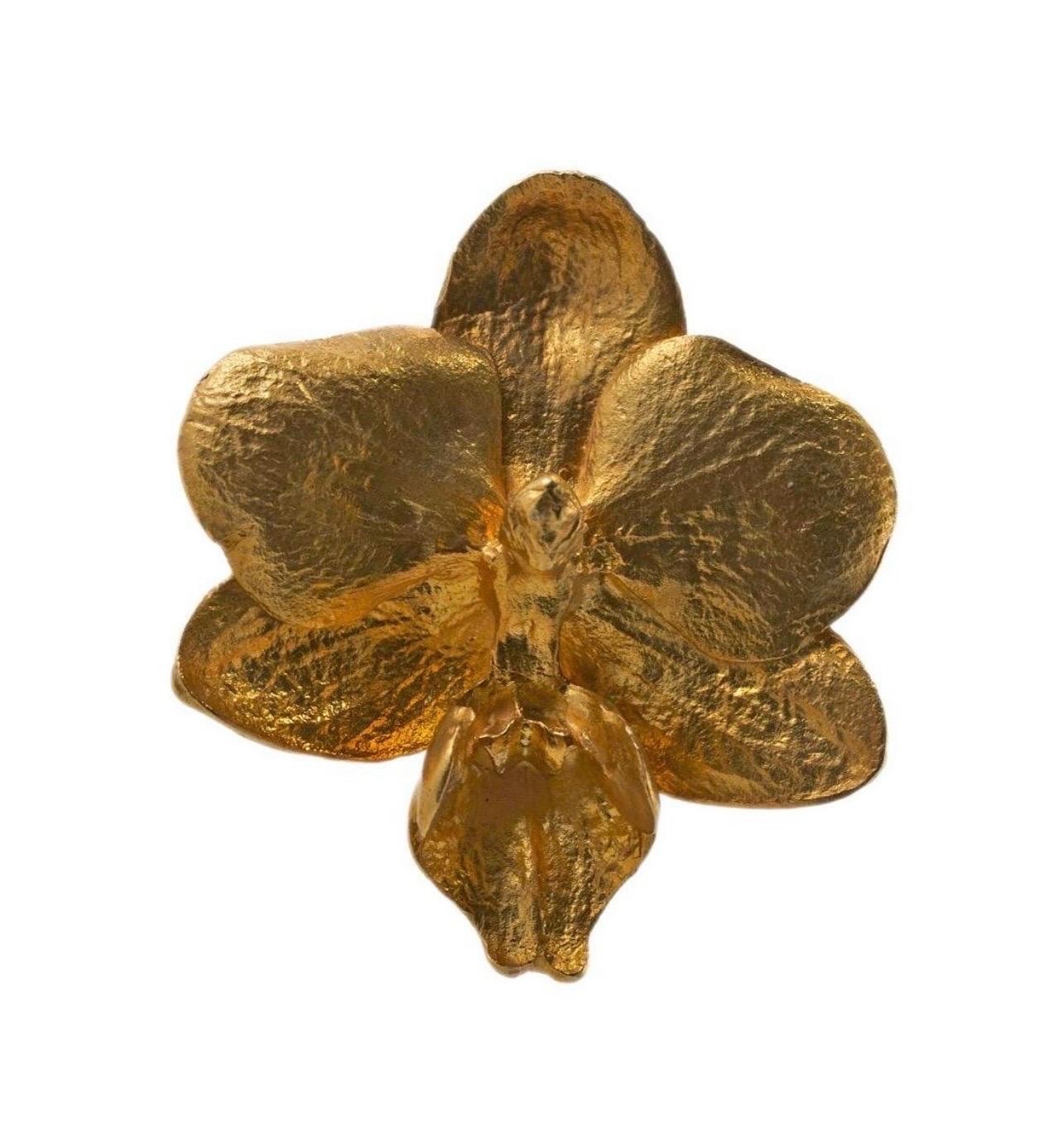 18K Solid Gold Orchid Sculpture Artist Ring YBA Marc Quinn Artwork Wearable Art For Sale 1