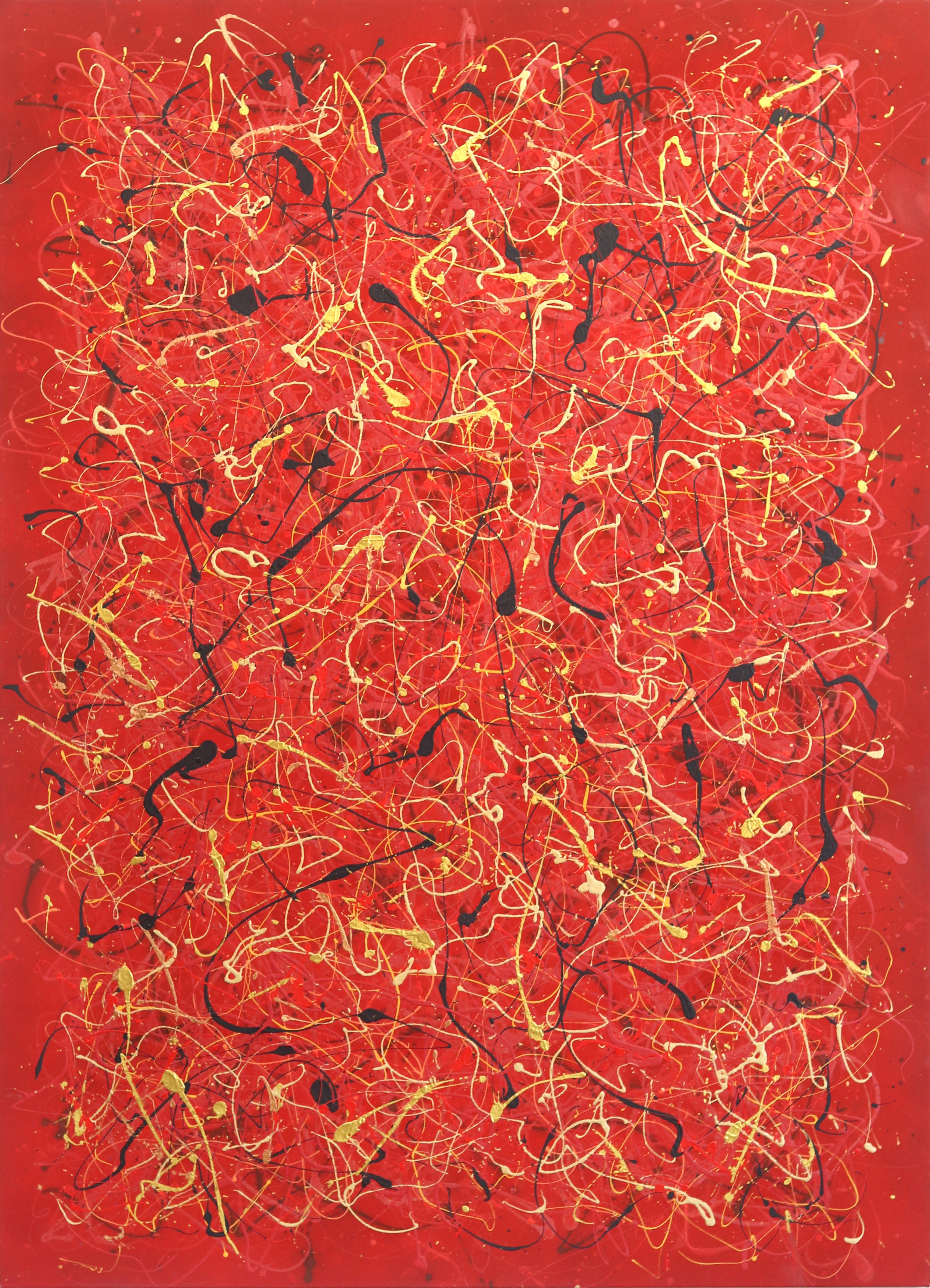 Ancient Wisdom - Pintura expresionista abstracta en capas de textura de gran tamaño