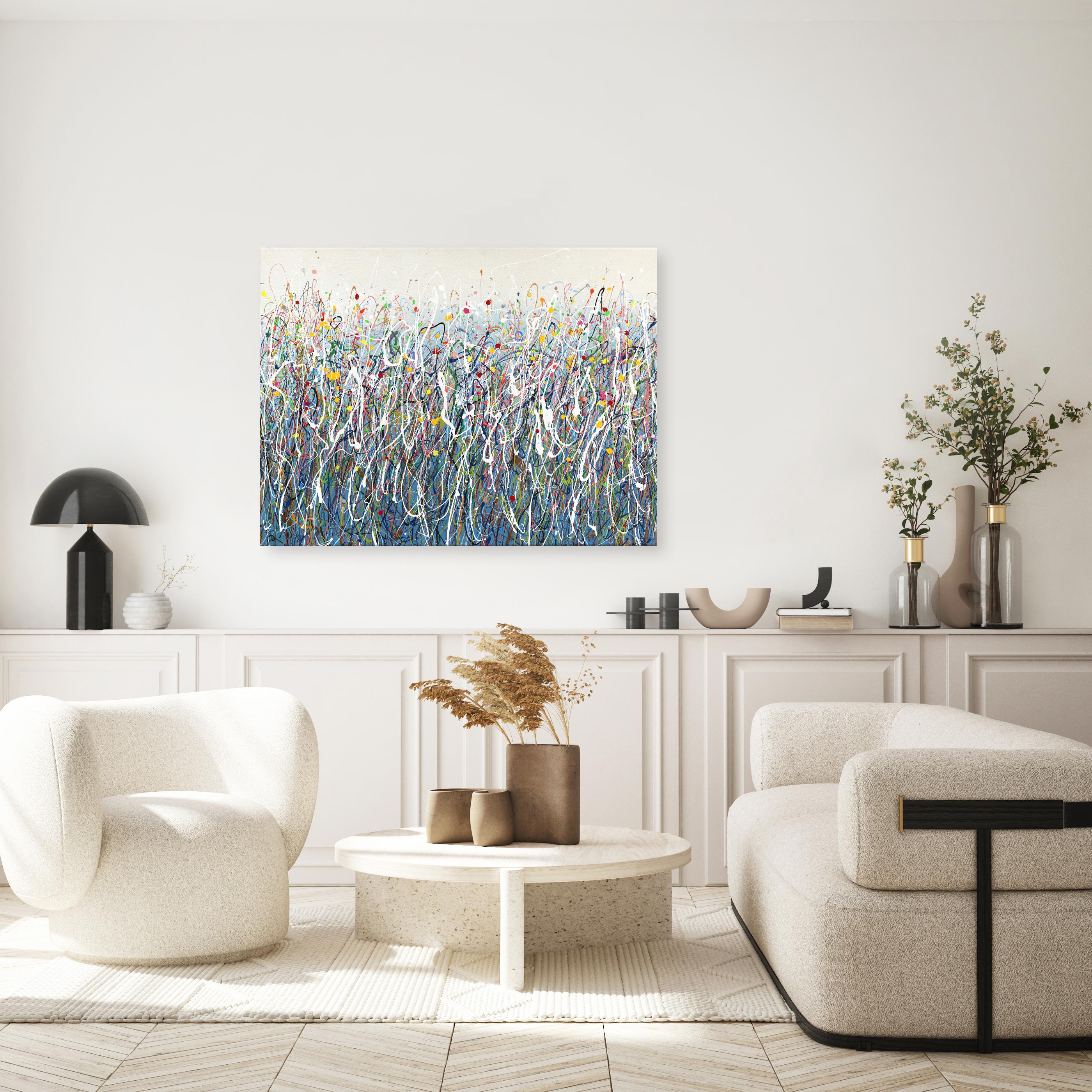 Celebrazione 3 - Pittura testuale espressionista astratta in vendita 1