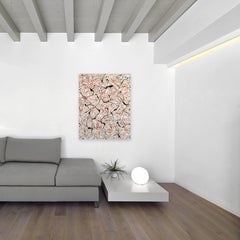 Cocktails and Sinatra - Neutral Abstract Expressionist Action Drip Painting