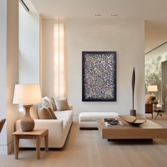Cosmic Soup - Large Scale Abstract Colorful Expressionist Textural Drip Painting