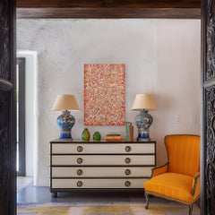 Fiesta (Red) - Abstract Color Drenched Expressionist Textural Drip Painting