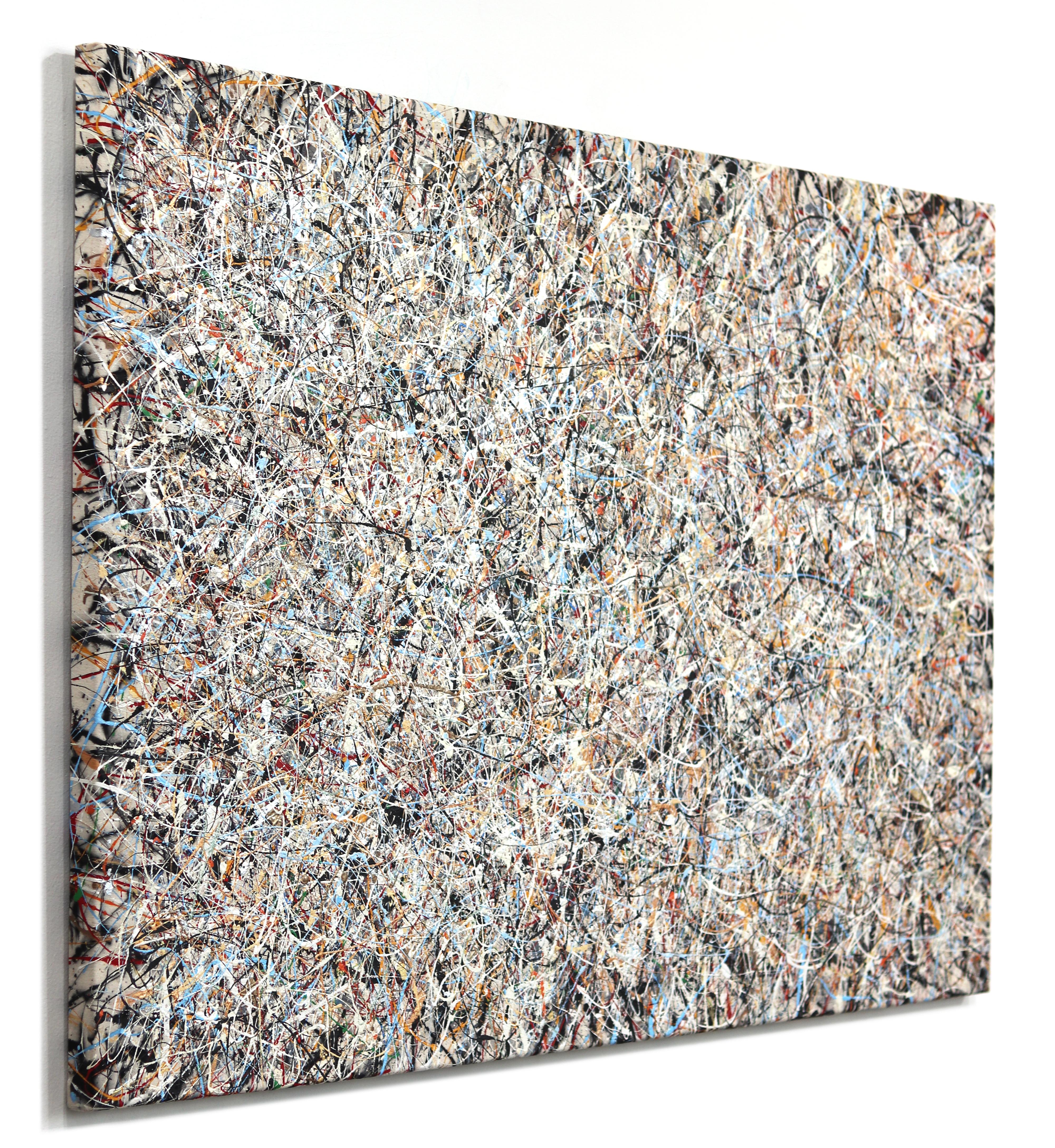Find Yourself - Contemporary Abstract Textural Drip Painting with Layered Colors im Angebot 1