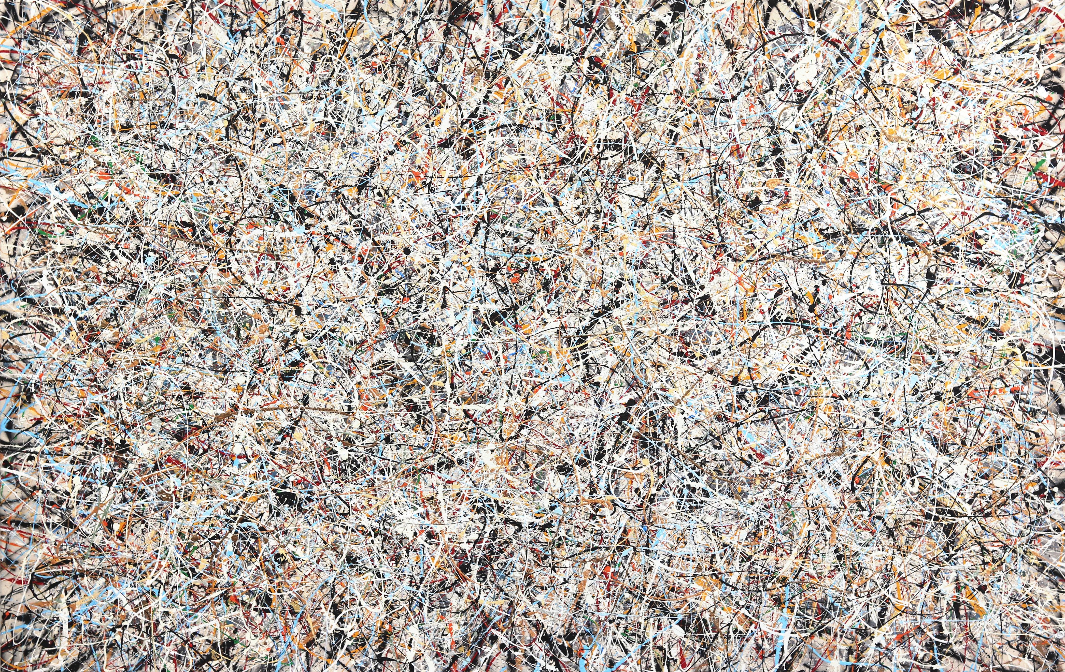 Find Yourself - Contemporary Abstract Textural Drip Painting with Layered Colors