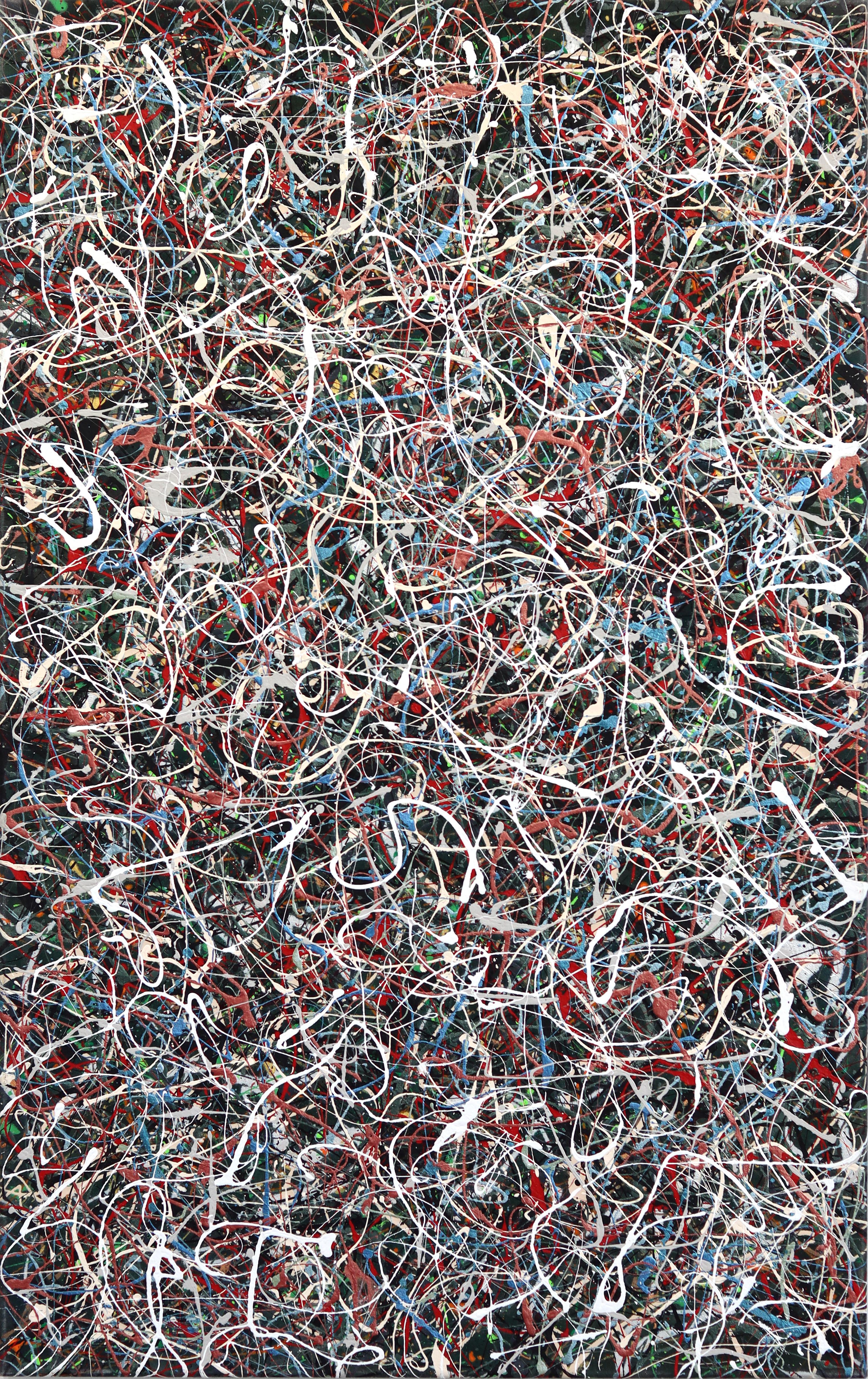 Fire in the Belly 2 - Colorful Energetic Abstract Acrylic Textural Drip Painting