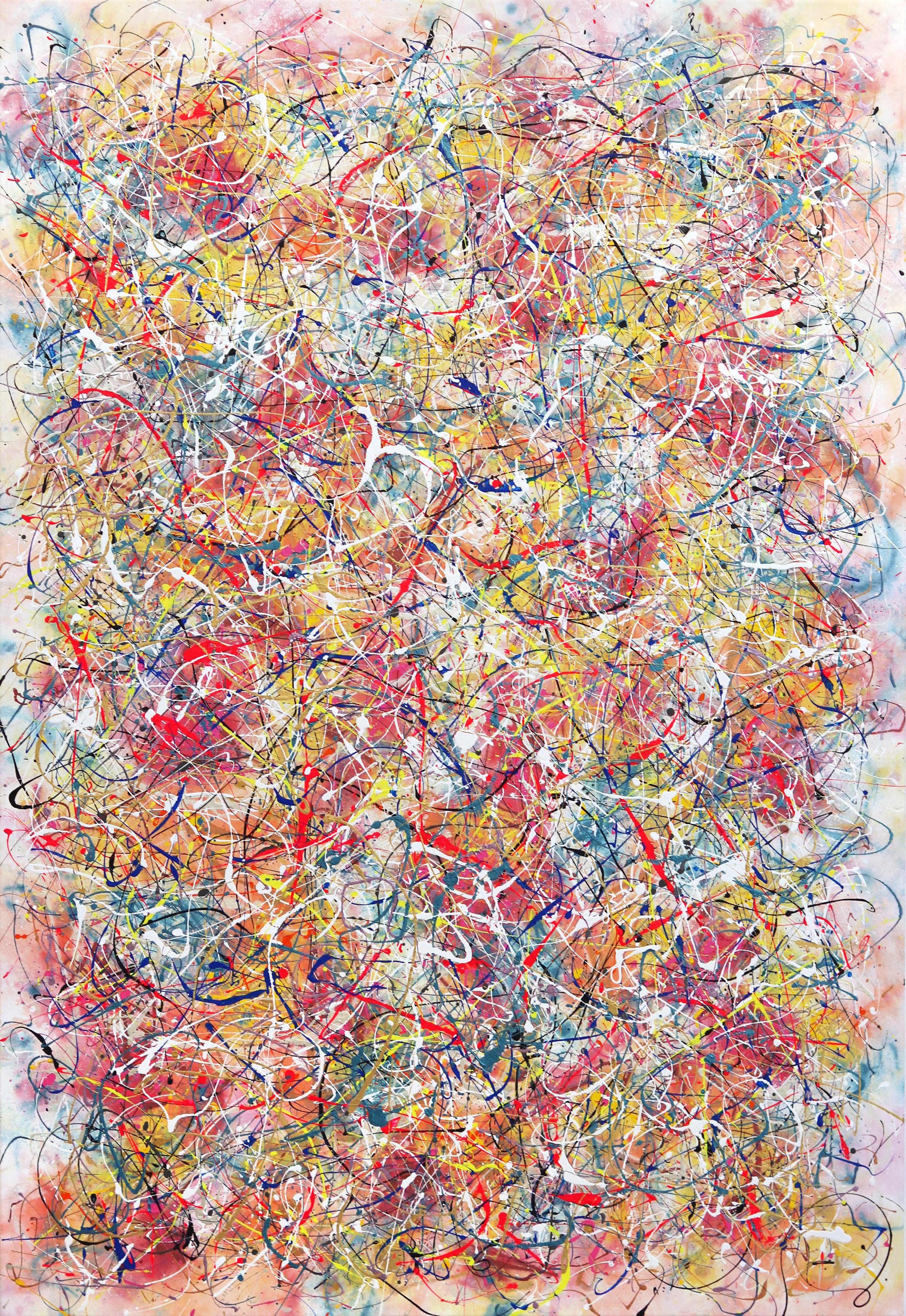 Joyful Noise - Large Colorful Unique Expressionist Action Painting