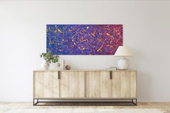 Meteor Shower - Vibrant Colorful Original Expressionist Galaxy Action Painting