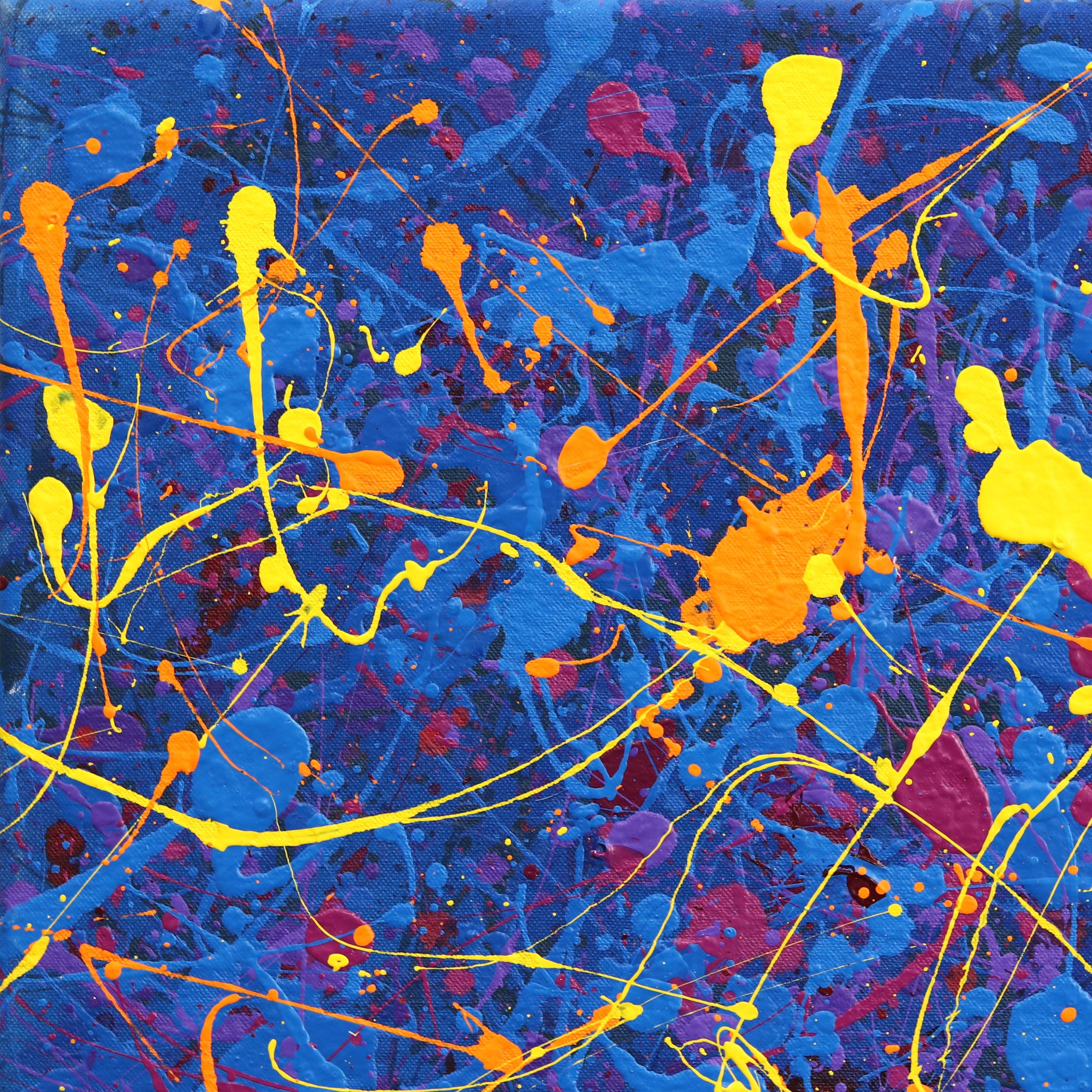 Meteor Shower - Vibrant Colorful Original Expressionist Galaxy Action Painting - Abstract Expressionist Mixed Media Art by Marc Raphael