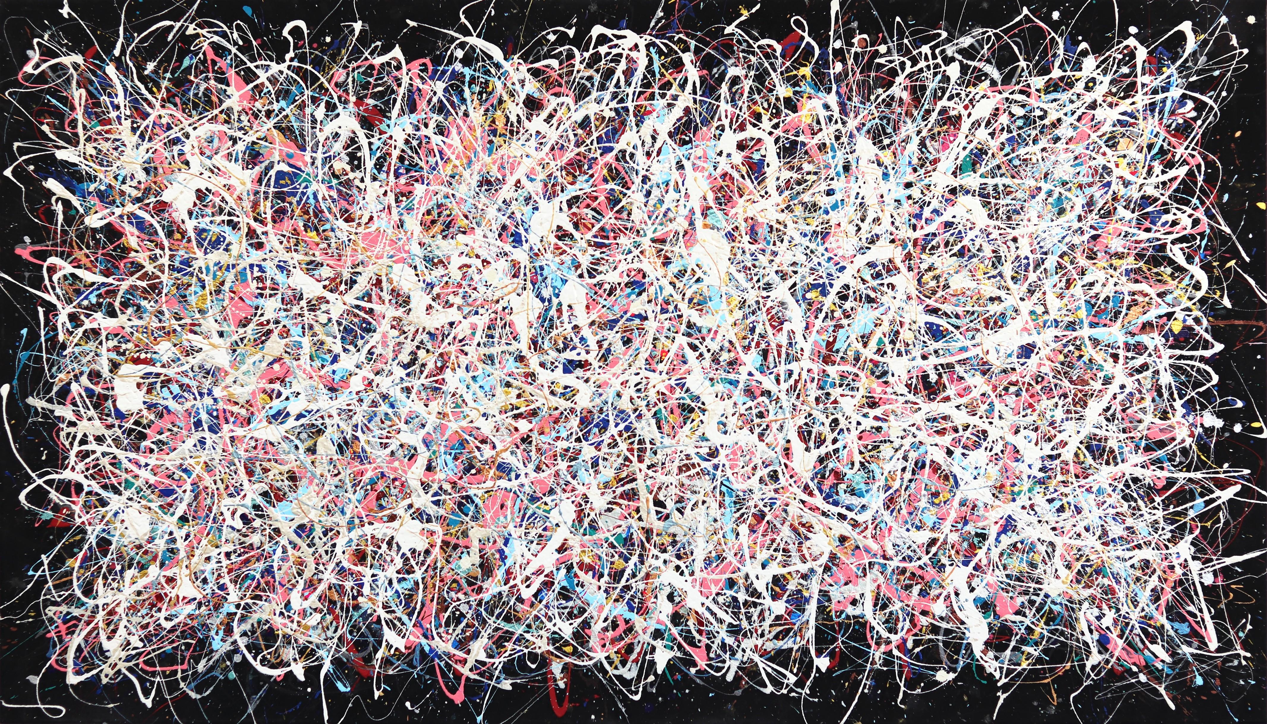 Vía Láctea - Pintura abstracta a gran escala de textura colorida inspirada en el cosmos