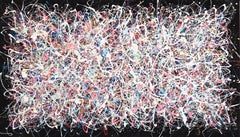 Vía Láctea - Pintura abstracta a gran escala de textura colorida inspirada en el cosmos