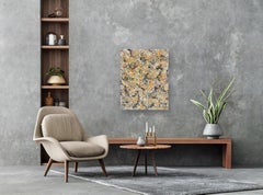 Taxi de New York  - Peinture d'action sur toile texturée abstraite et colorée