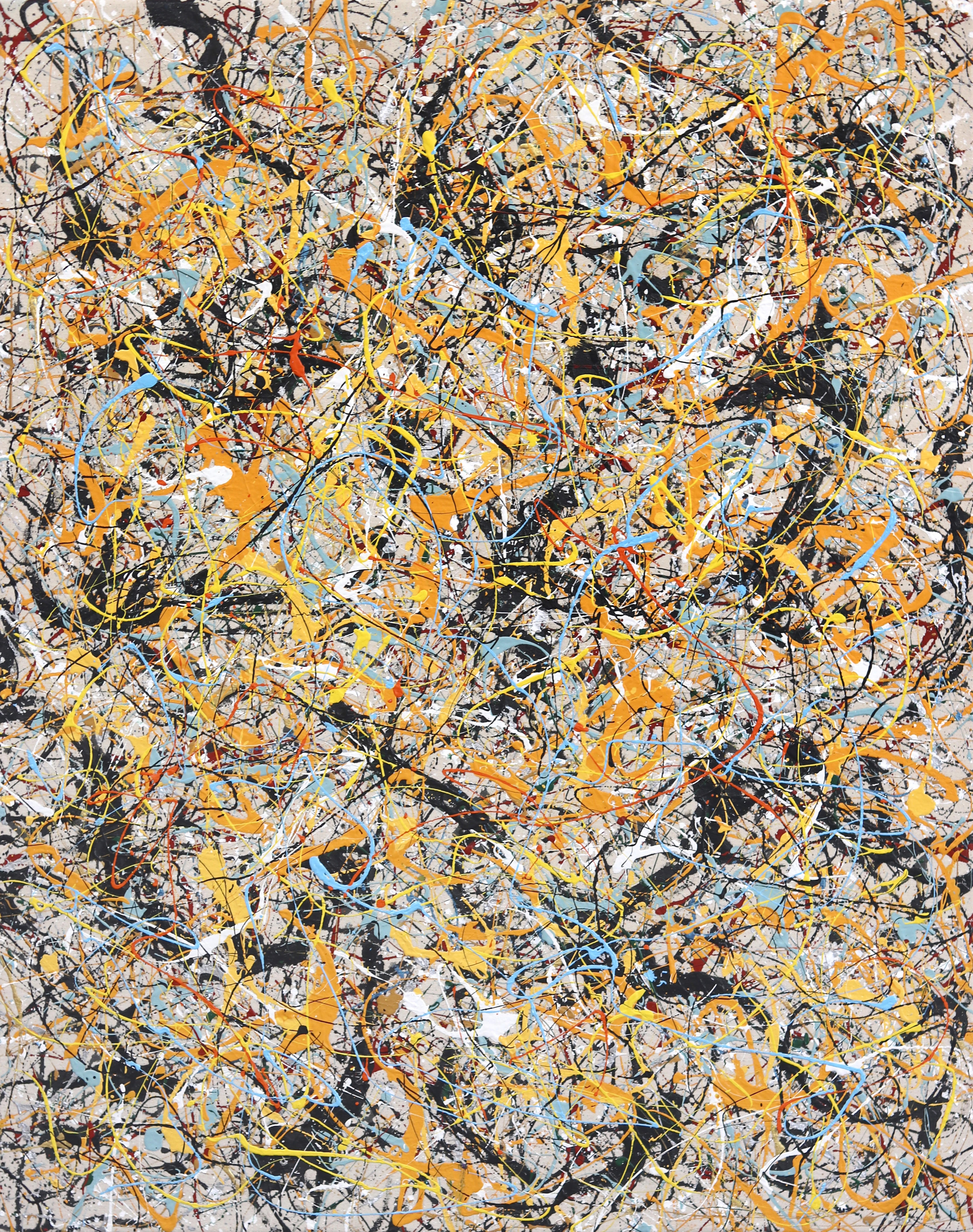 Taxi di New York  - Pittura d'azione astratta a strati colorati su tela - Mixed Media Art di Marc Raphael
