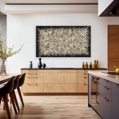 Partay - Large Scale Abstract Colorful Expressionist Textural Drip Painting