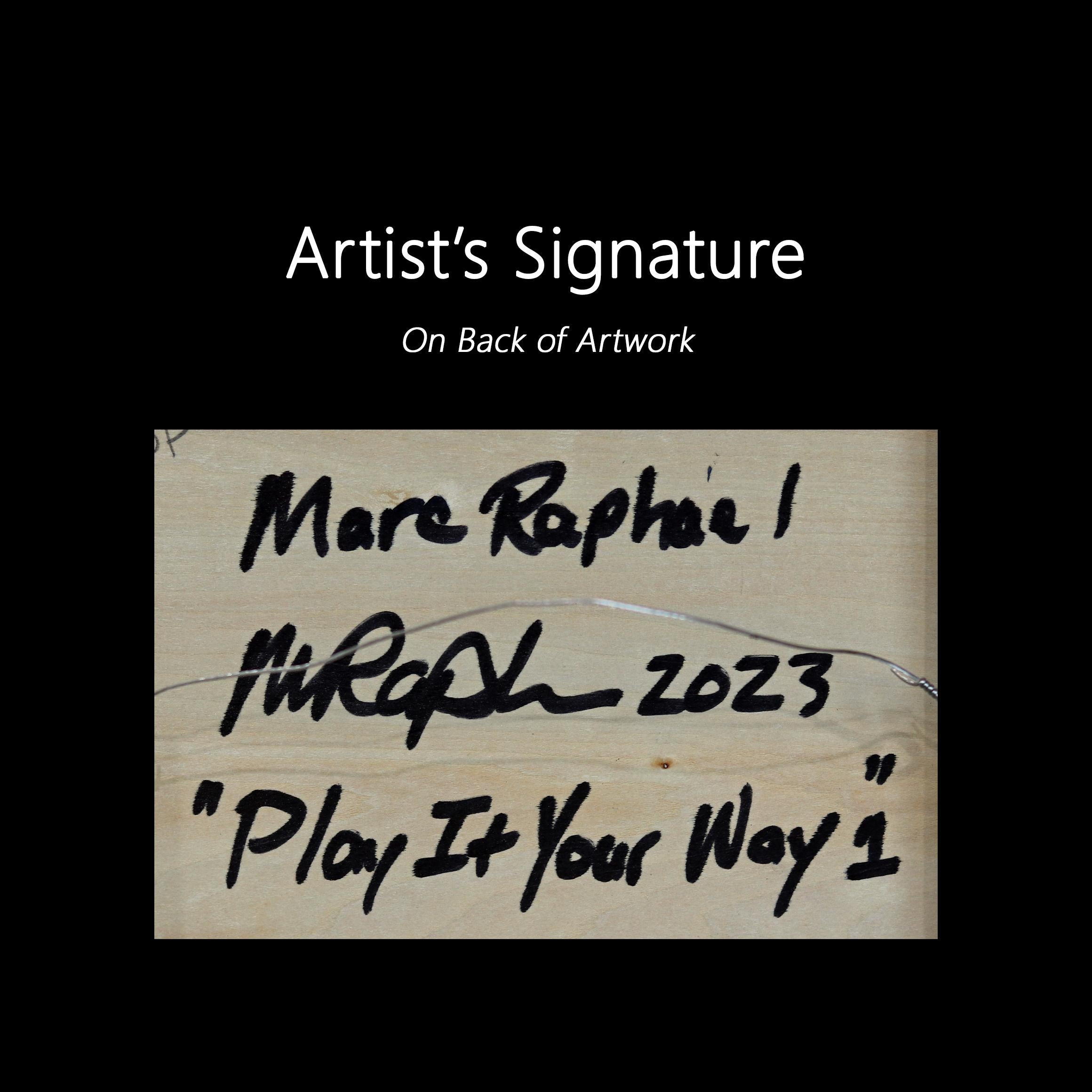 Play It Your Way 1 - Abstract Expressionist Textural Painting Gold Frame For Sale 6