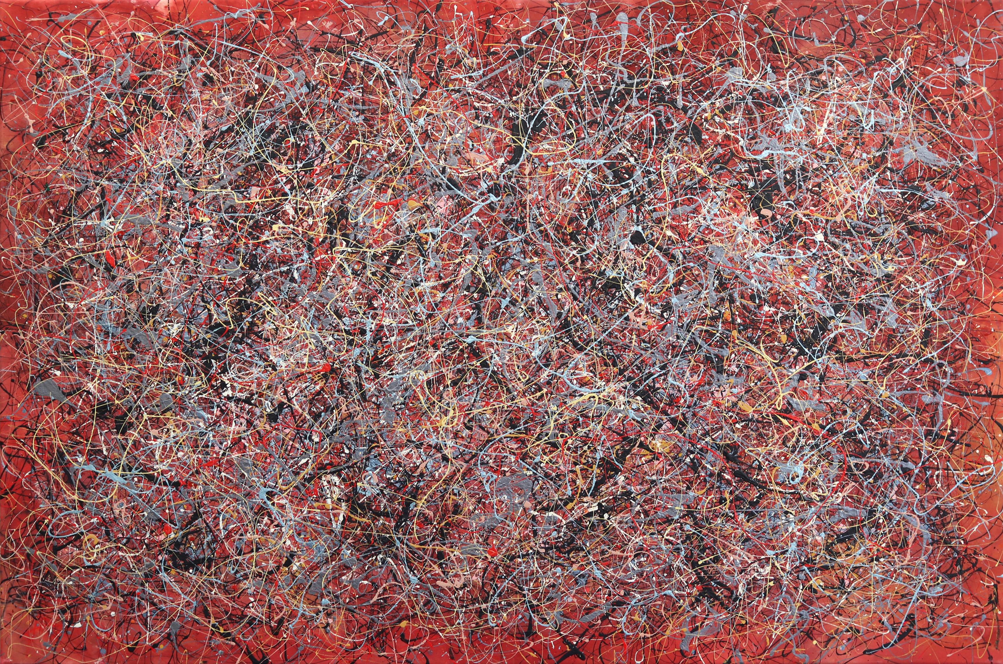 Marc Raphael Abstract Painting - Red Pollock