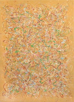 Spring Bloom - Large Original Abstract Textural Warm Earthy Action Painting