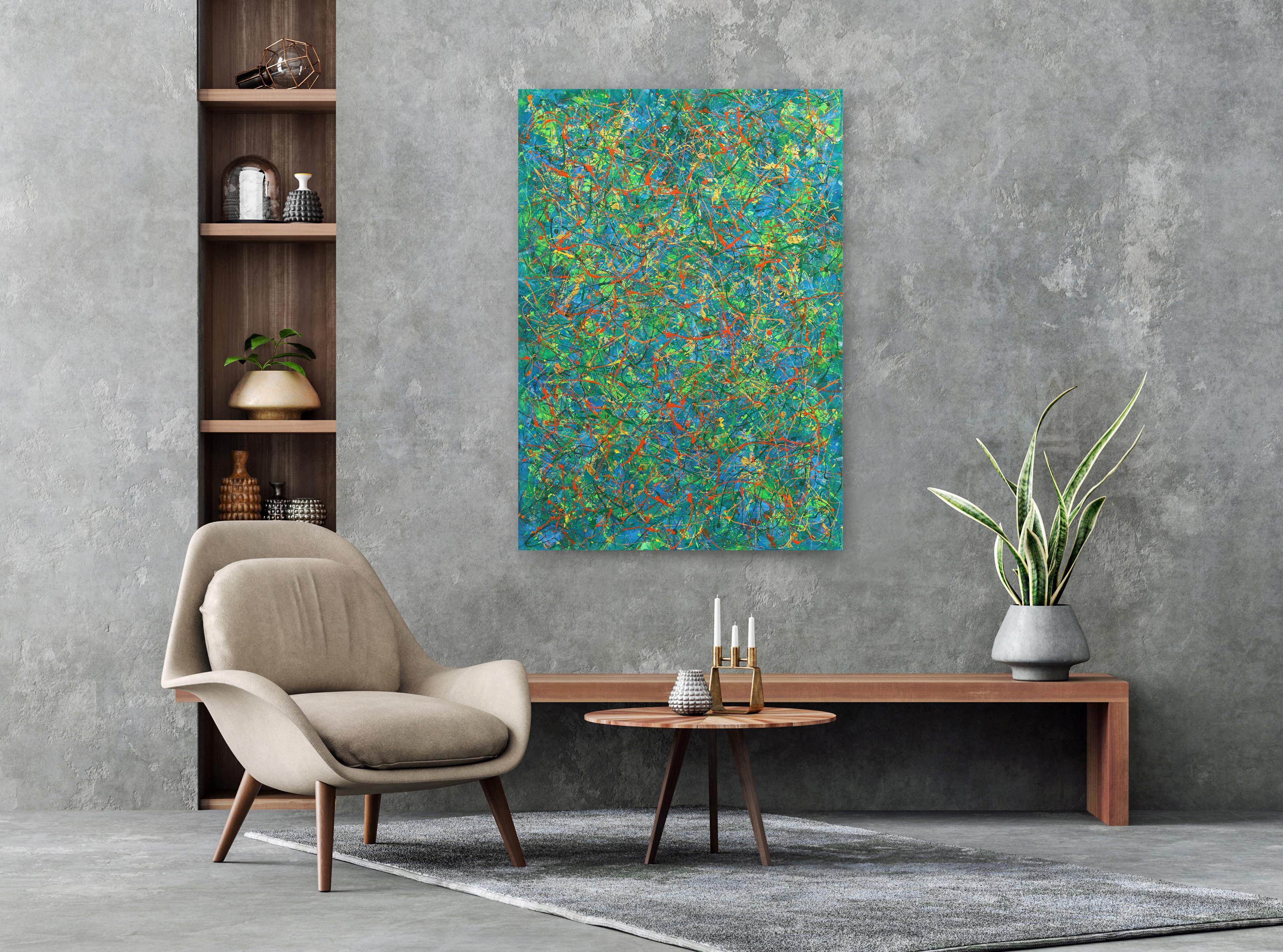 Spring is in the Air  - Abstract Expressionist Landscape Painting on Canvas For Sale 4
