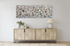 Longue peinture d'action expressionniste de couleur neutre - vent d'été