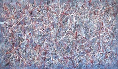 Winter Rhythm - Large Abstract Colorful Expressionist Textural Drip Painting