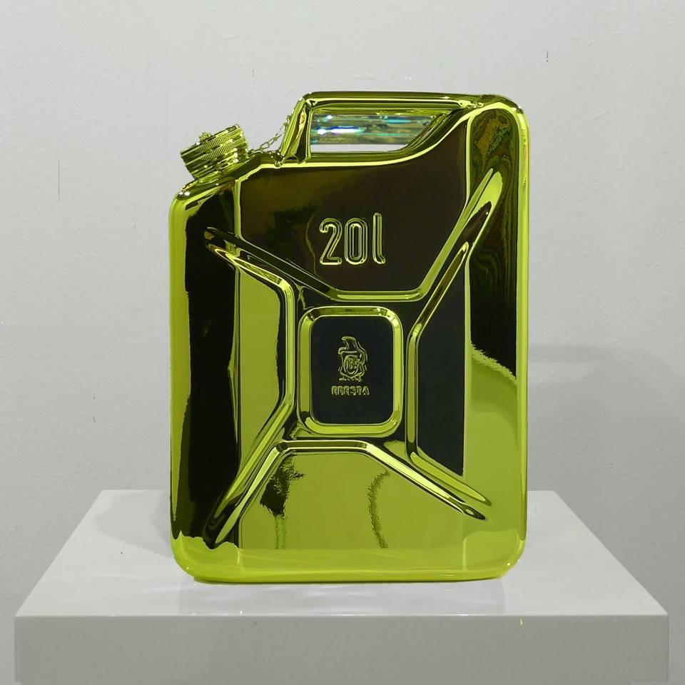100 Years of Readymade  100 Years of Petrol Yellow Fluo Diamond Petrol   - Sculpture by Marc Rembold