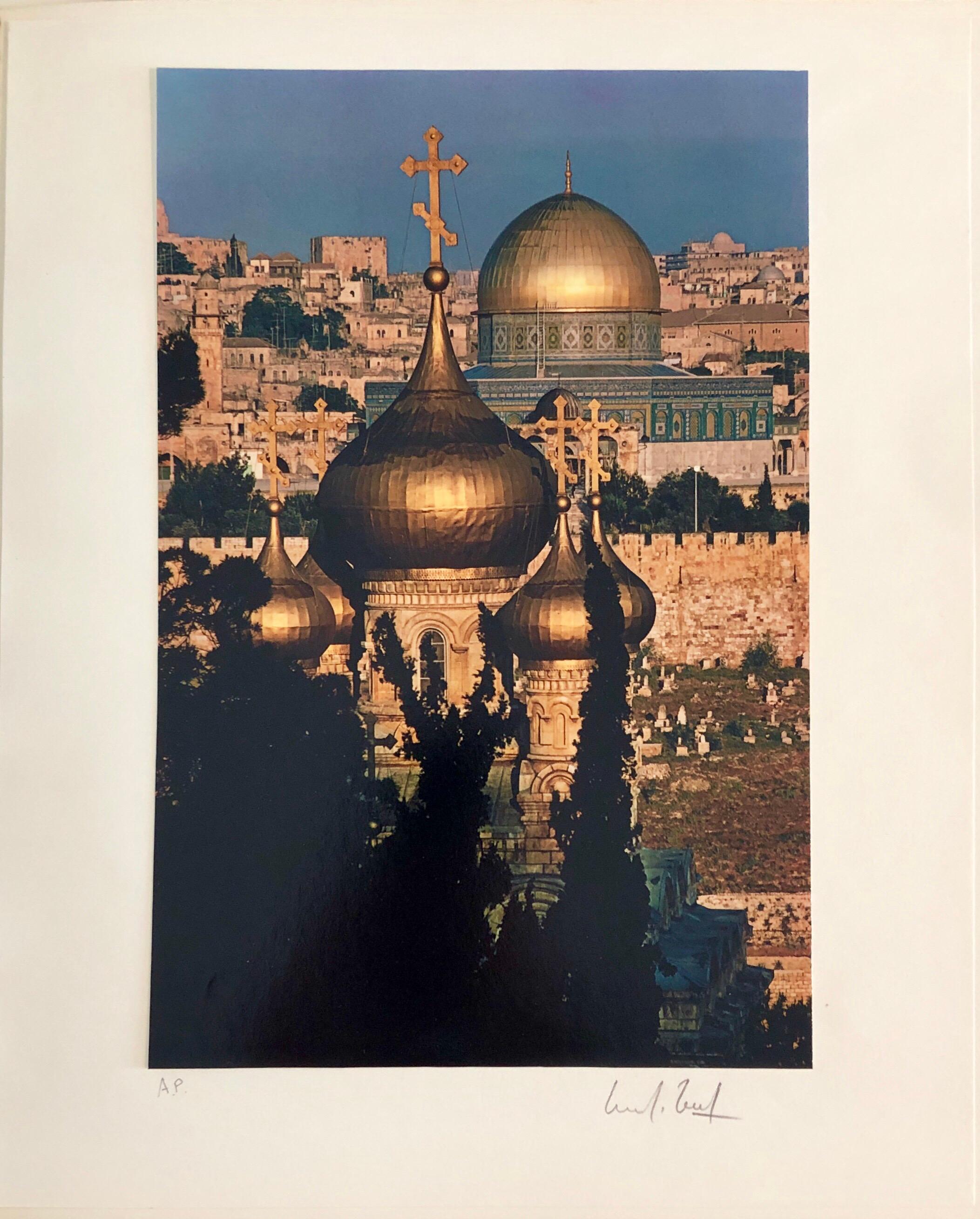 Photographie vintage couleur de la vieille ville de Jérusalem avec le temple de Marc Riboud, 1973 en vente 1