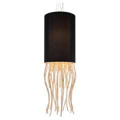 Marc Sadler Ephyra Topaz Murano Glass and Pleated Fabric organic light by Sylcom