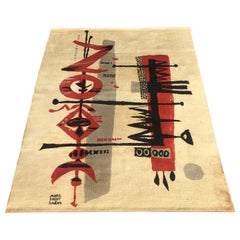 Marc Saint Saens Midcentury Rug or Tapestry with Original Stencil-Pochoir, 1960