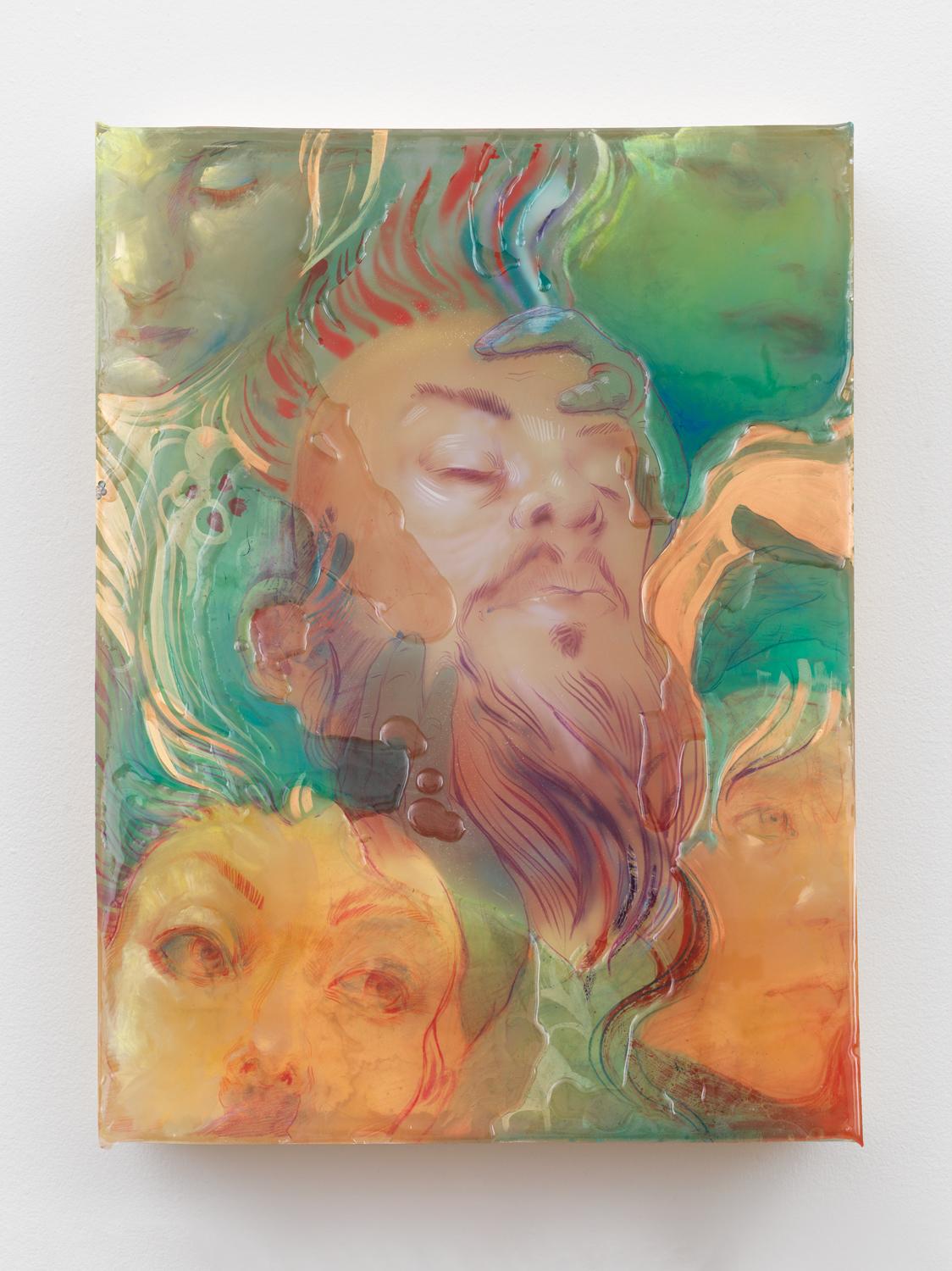 American Dream, Mixed media layered resin painting