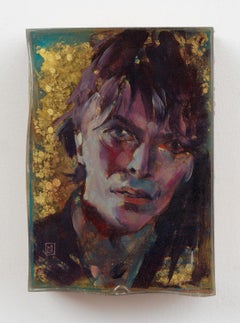 Bowie, Mixed media layered resin painting