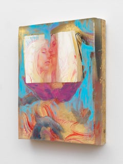 "The Feathers are Blue" (2019) By Marc Scheff Mixed Media Layered Resin Painting