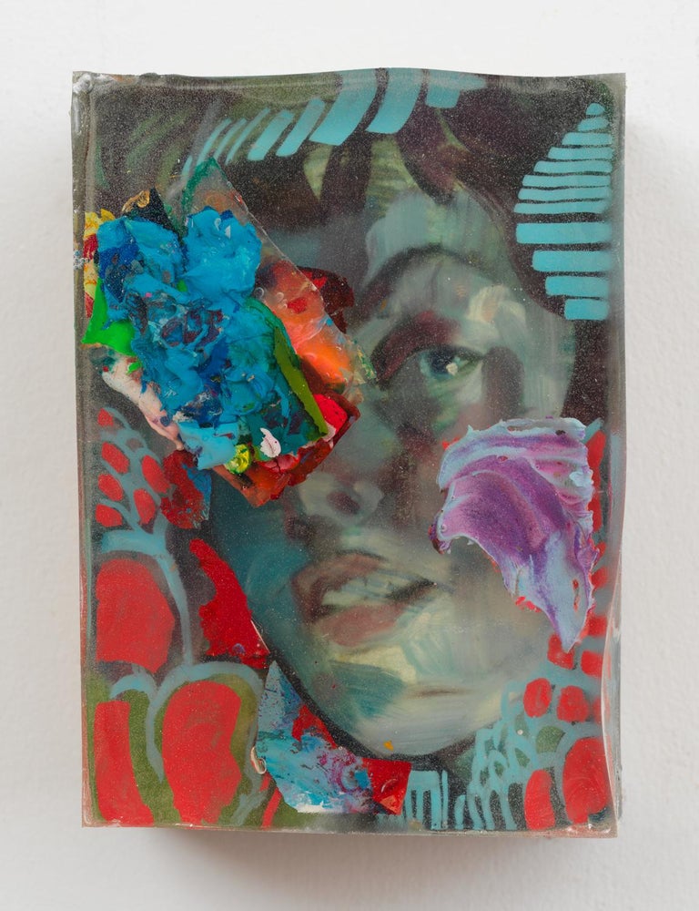 Marc Scheff Manufactured Mixed Media Layered Resin Painting For