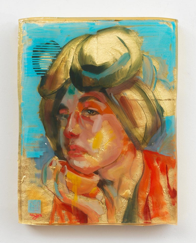 Marc Scheff Muse Mixed Media Layered Resin Painting For Sale At