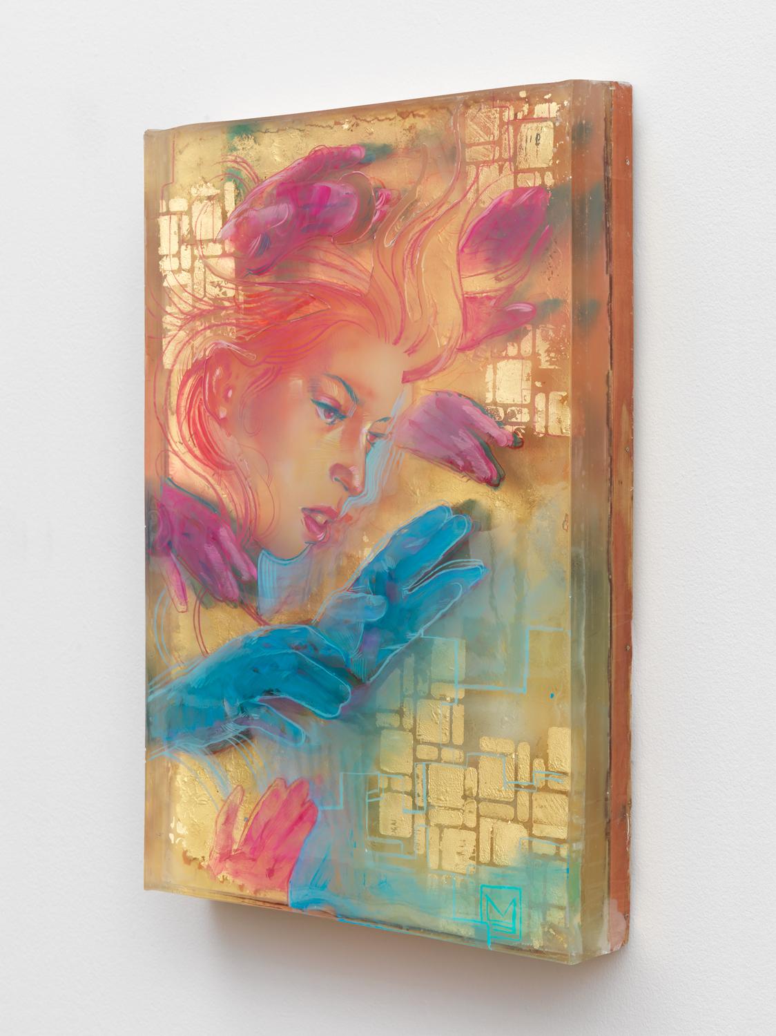 Whelming Over, Mixed media layered resin painting - Painting by Marc Scheff