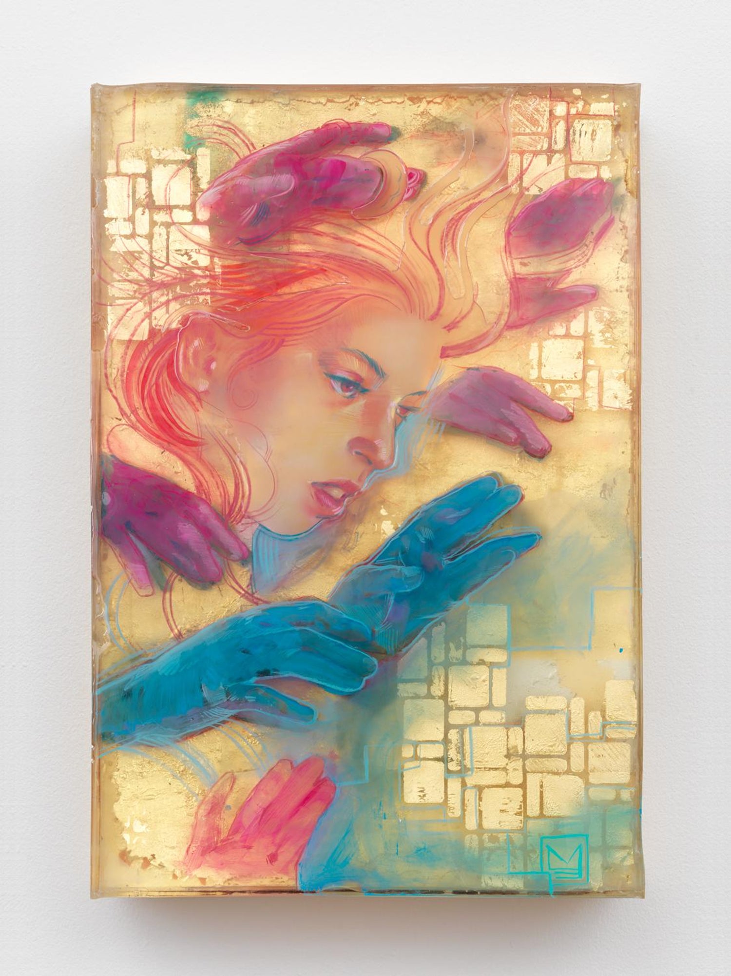 Marc Scheff Whelming Over Mixed Media Layered Resin Painting
