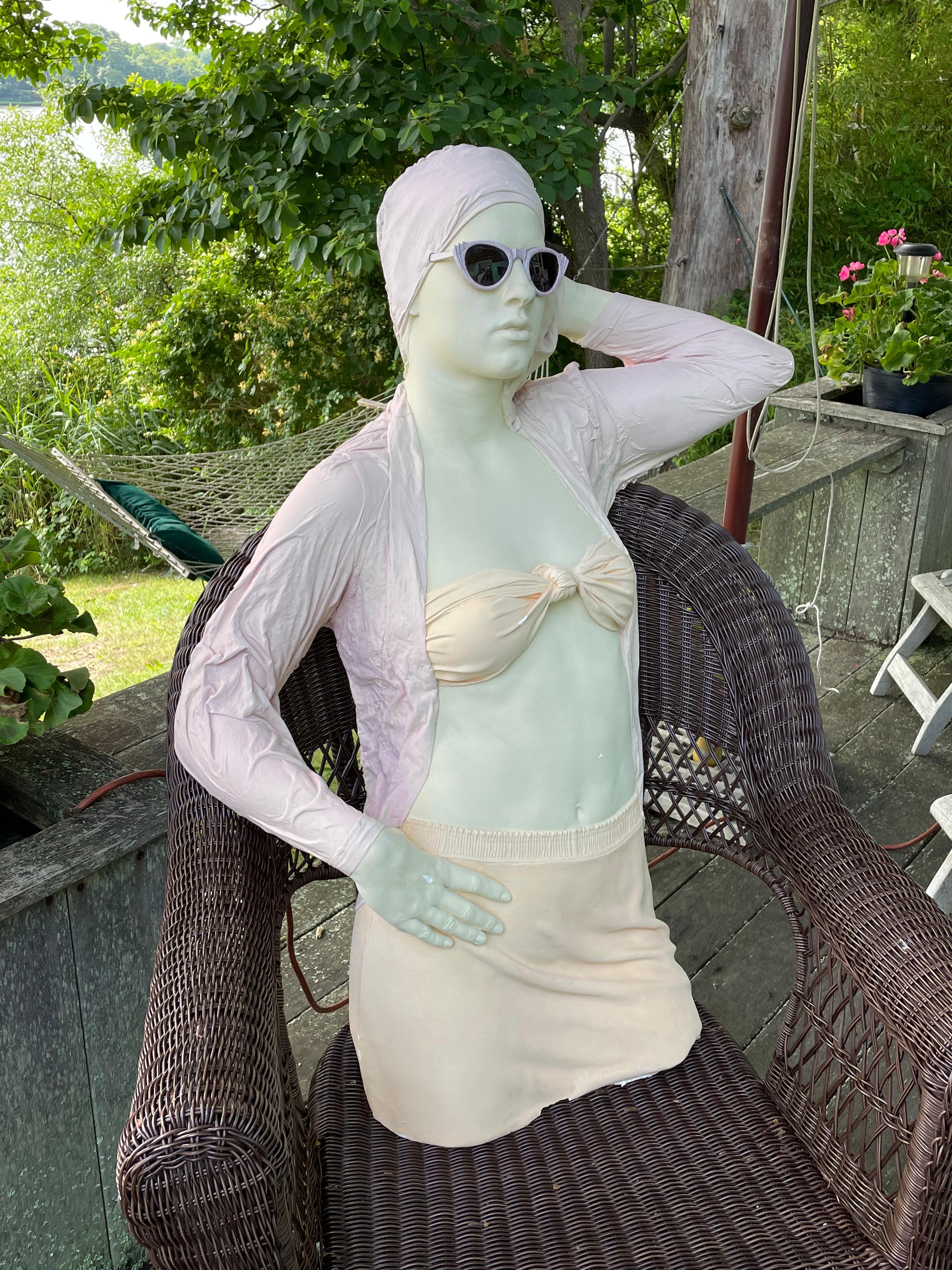 Marc Sijan’s Girl with Glasses  Lifelike Ceramic Sculpture  For Sale 3
