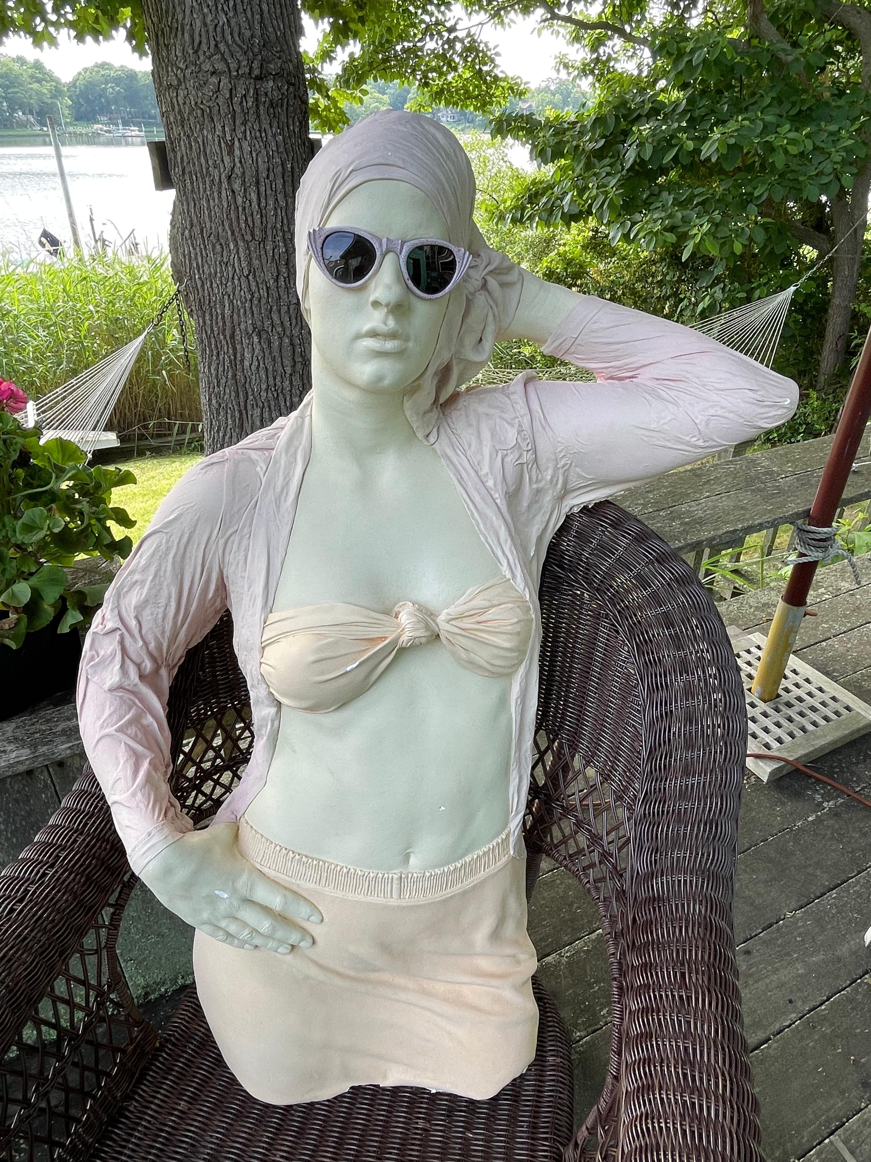 Marc Sijan’s Girl with Glasses  Lifelike Ceramic Sculpture  For Sale 4