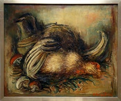 Still life with chicken. Oil on canvas, 50 x 61 cm