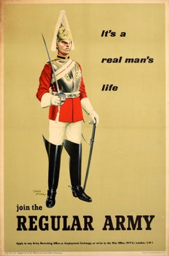 Original Vintage British Army Royal Life Guards Recruitment Poster Marc Stone