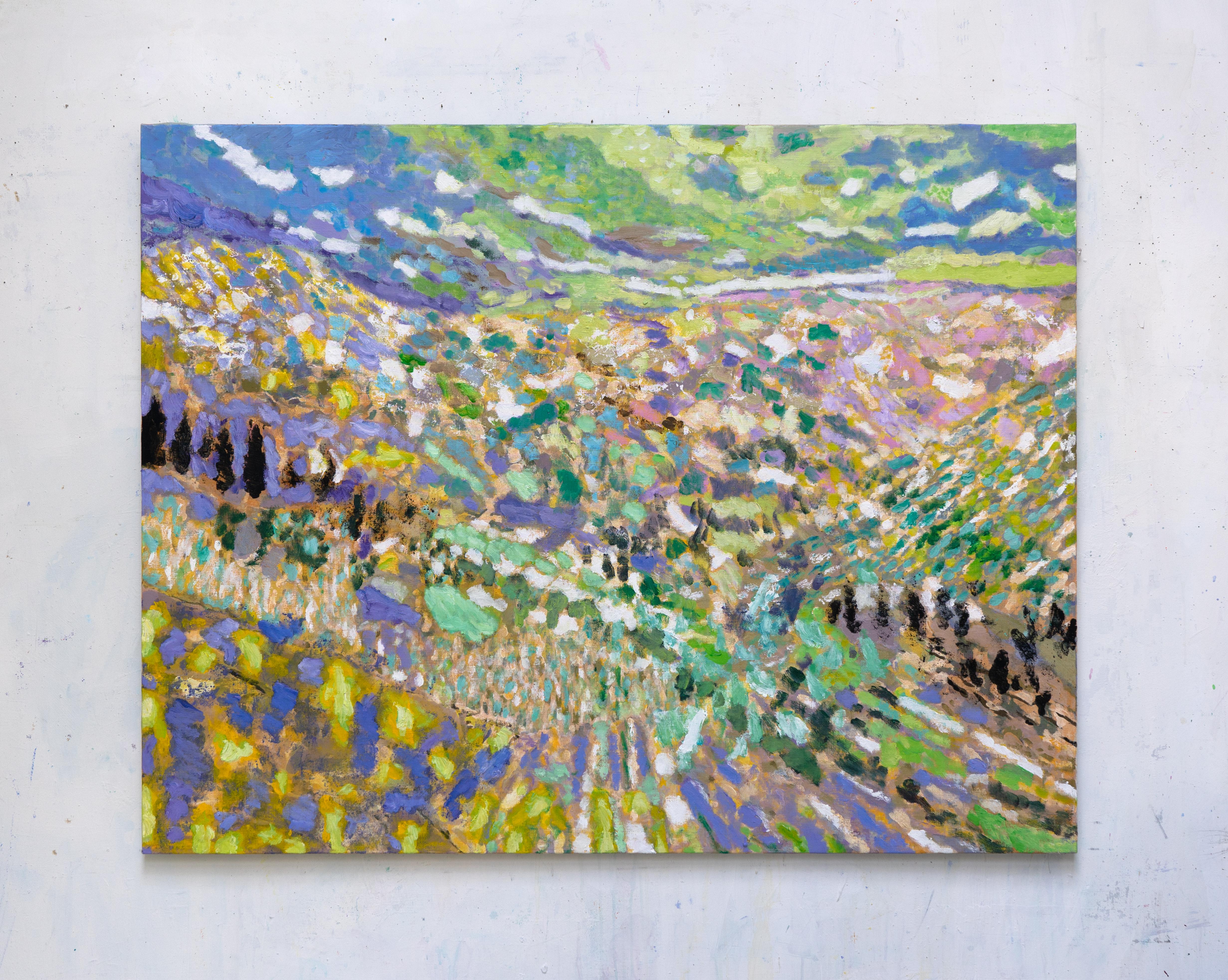 Cévennes/Landscape of the French Cevennes - Painting by Marc Tanguy