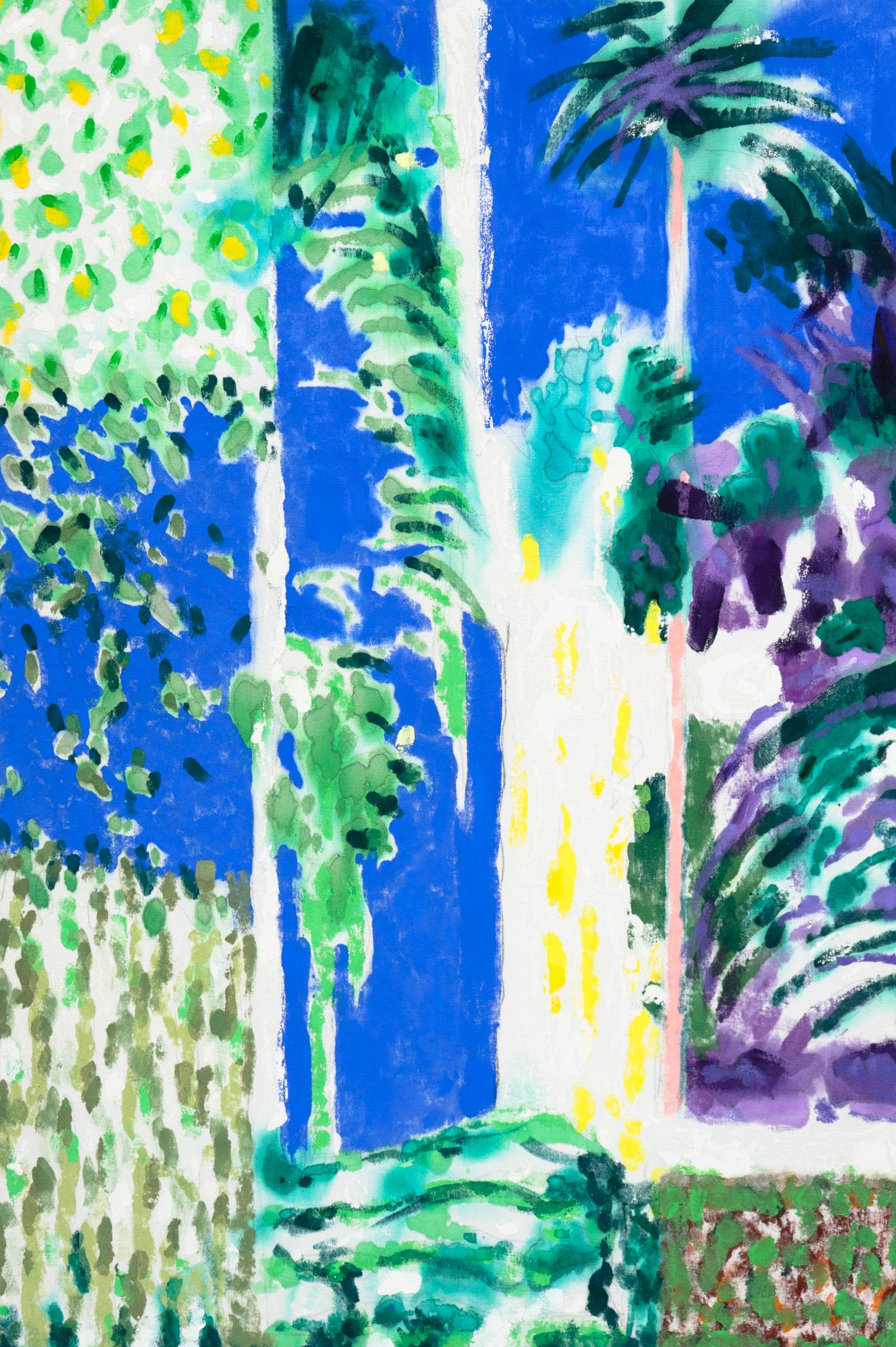 "Andalusien" Originalgemälde von Marc Tanguy (2024)
Acryl auf Leinwand, 147 x 97 x 2,5 cm

Marc Tanguy setzt Farben und Formen ein, um Atmosphäre und Empfindungen hervorzurufen. Ganz im Stil von Henri Matisse verwendet er ein dominantes, leuchtendes