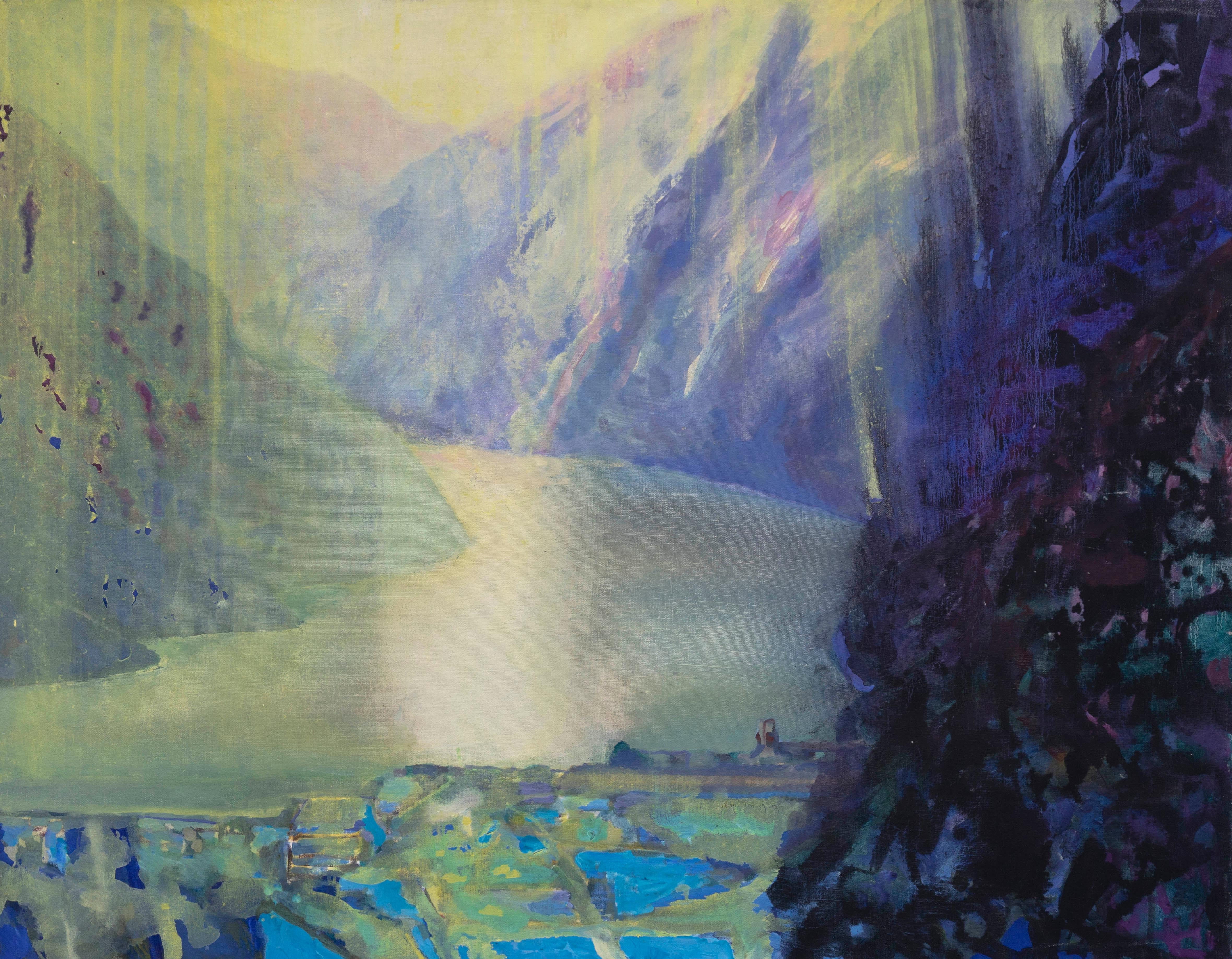 Marc Tanguy - Lago (2) Óleo sobre lienzo, Paisaje de montaña 2009