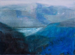 Marc Tanguy - "Lac, montagne" Huile sur toile, peinture contemporaine